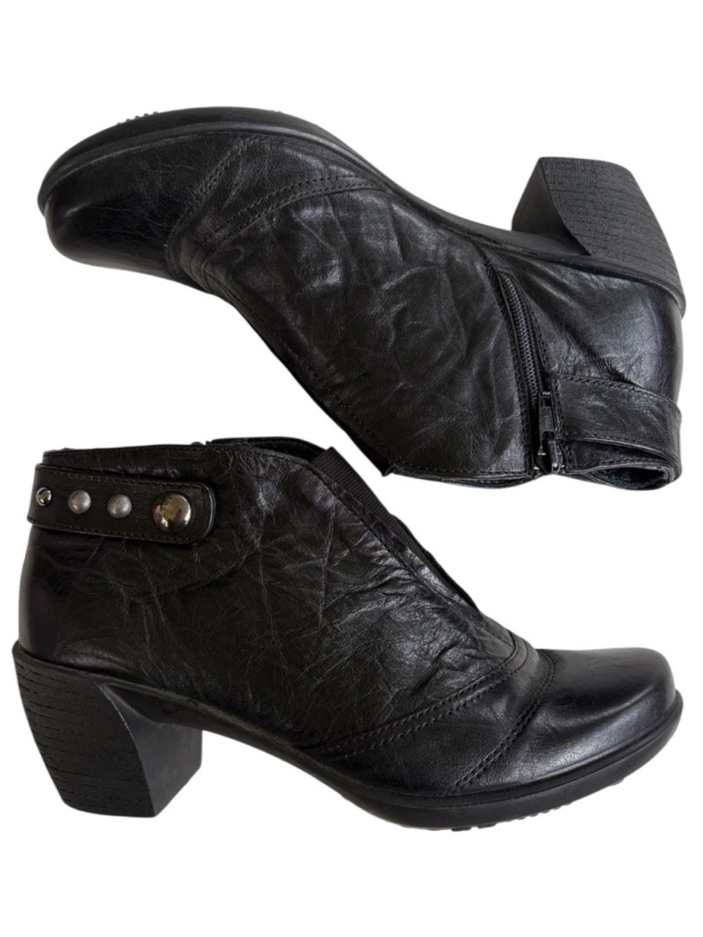 EUC Romika Leather Heeled
Booties Black Size 6 - 6.5